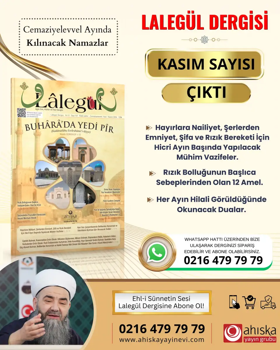 Lalegül Dergisi 141. Sayı Kasım 2024 - 1